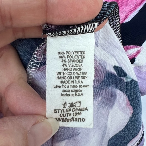 Navy w/ Floral Print Shift/Tunic style sleeveless Dress/Top - Picture 11 of 11